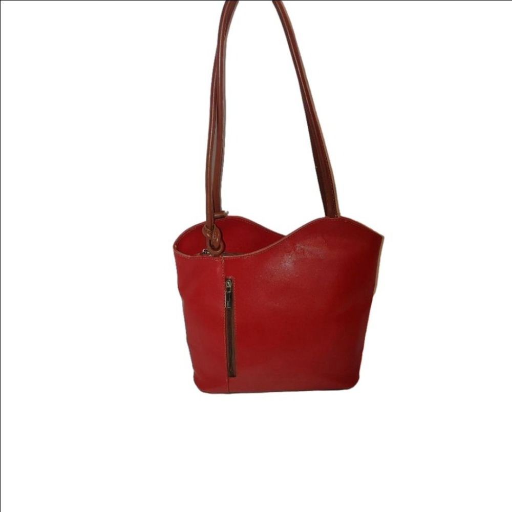 Vera Pelle Borse in Pelle Convertible Leather Bag Made in Italy